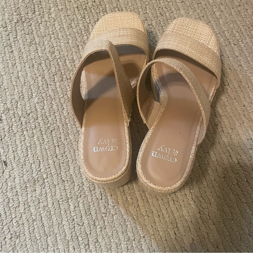 Crown & Ivy Tan Espadrille Shoes